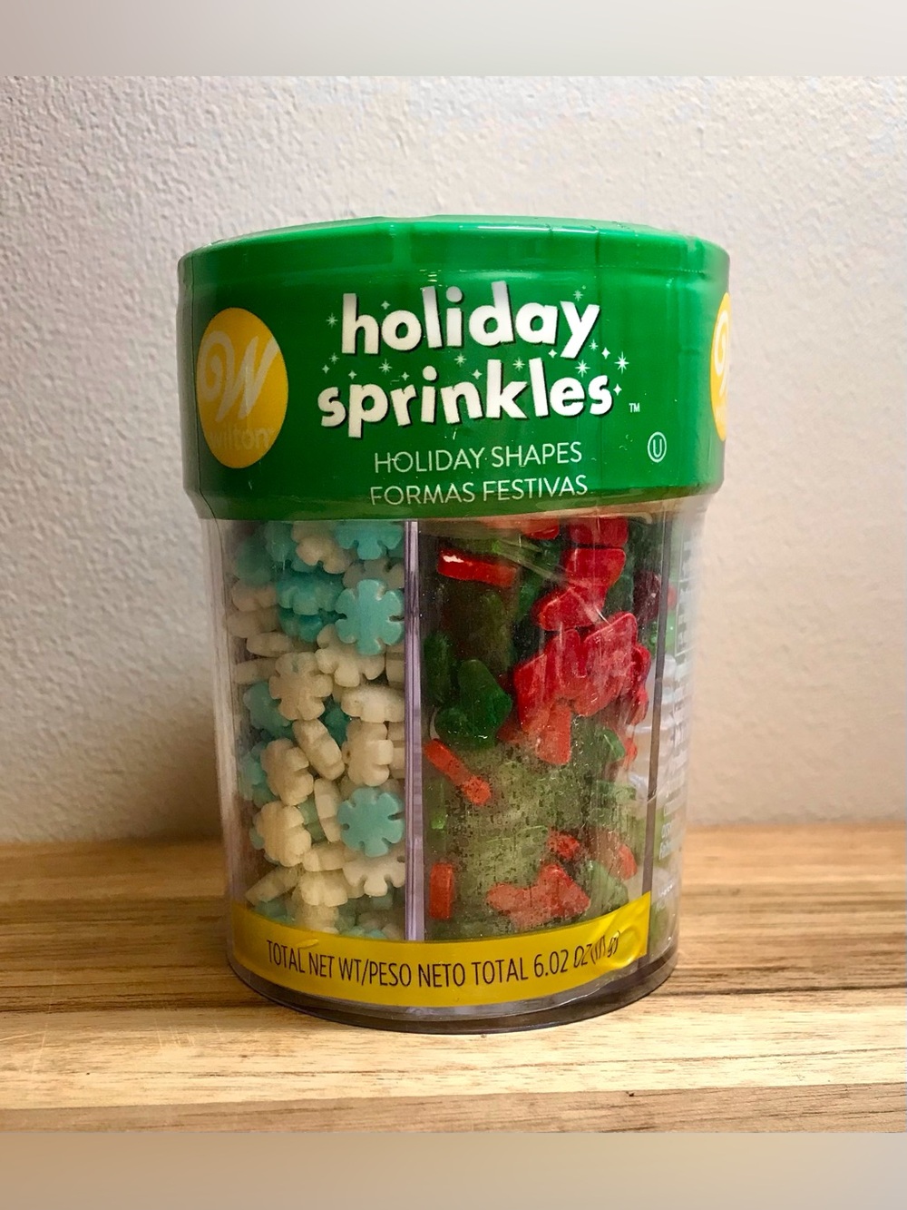2/$10 NEW Sealed Wilton Holiday Shape Sprinkles 6 Varieties Large Dispenser